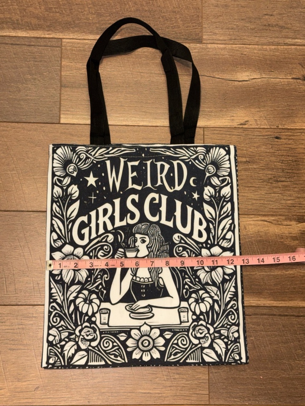 BNWT “Weird Girls Club” Gothic Cottagecore Witchy Bookish Tote Bag - Picture 3 of 6